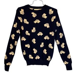 Boy by Band of Outsiders 100% Merino Wool Dog Heads Sweater Brand Size 0 or XS